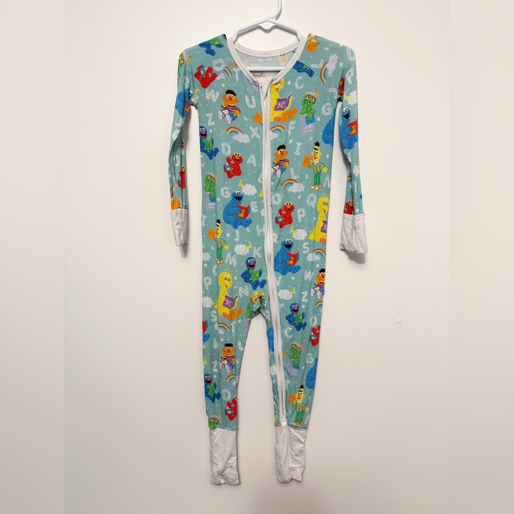 Little Sleepies Sesame Street Character Print Footie - Light Blue